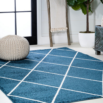 Cole Minimalist Diamond Trellis Area Rug